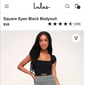 Free People Black Bodysuit